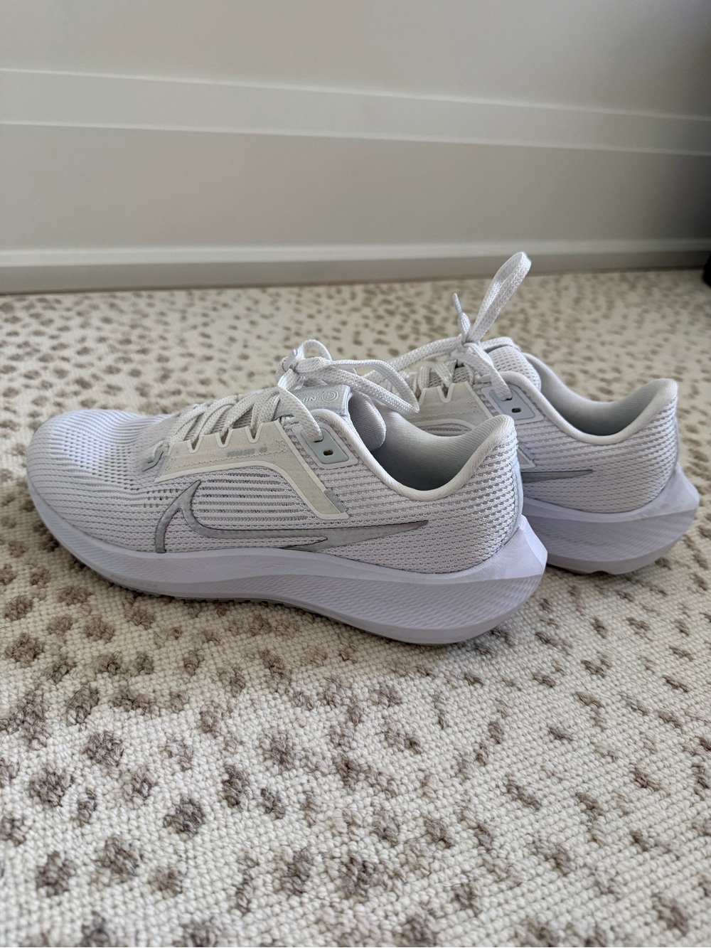 Nike White and Light Gray Running Shoes